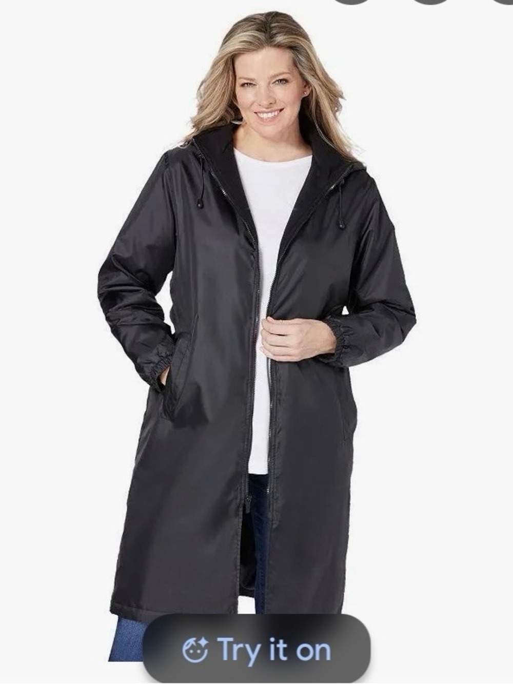 totes Women's Black Hooded Trench Jacket